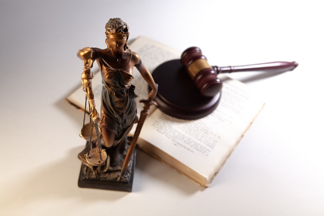 Services Statue of justice, gavel and books on white background.